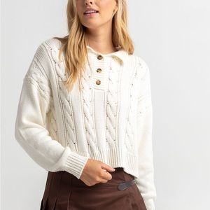 RSQ Cream Cable Knit Sweater
